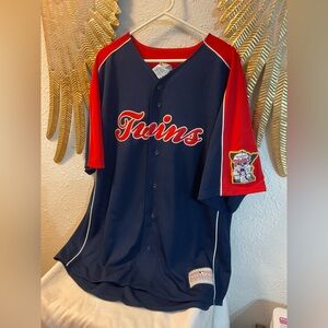 Authentic Justin Morneau Minnesota Twins Y2K era 2000 home jersey